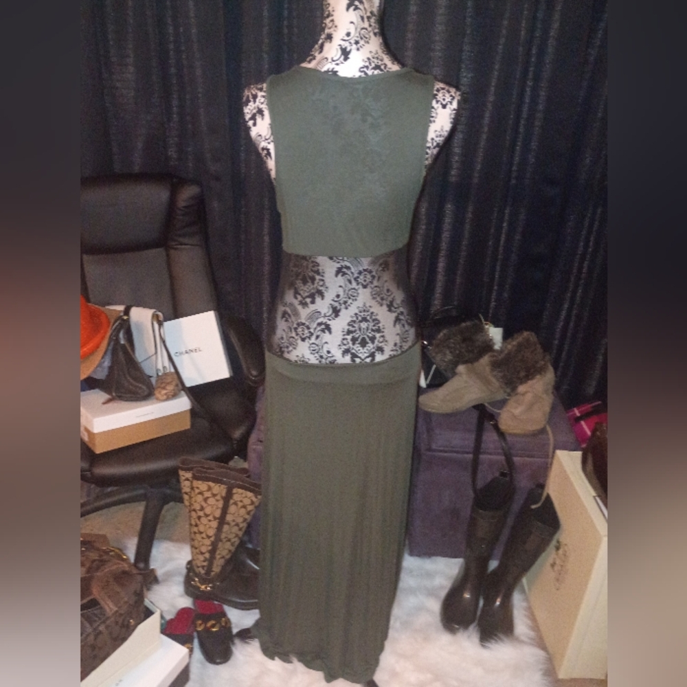 Olive Green Maxi Tank Dress - Sleek Everyday Style